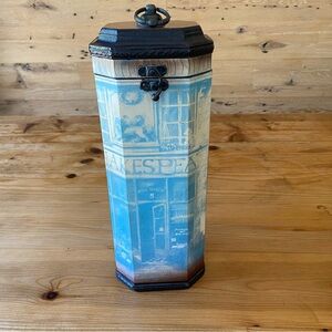 Blue and Brown Decorative Canister